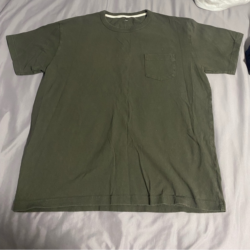 Olive Tee with Front Pocket